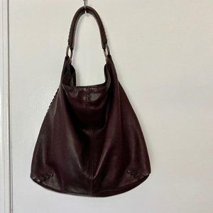 Lucky Brand Whipstitch Soft "Glove" Leather Slouchy Hobo Shoulder "Penny's Bag"